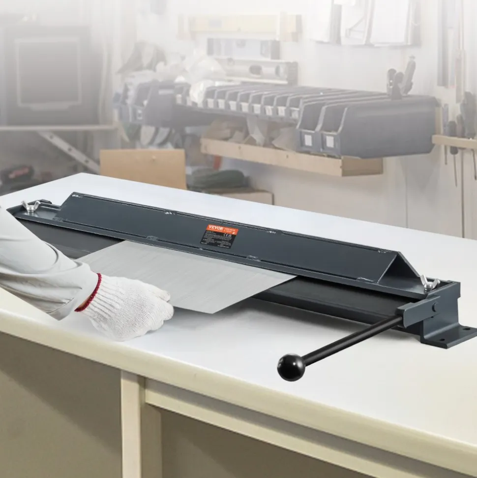 VEVOR Box and Pan Brake, 48-Inch, 0-130 Degrees Sheet Metal Bending Brake, Portable Mini Metal Bender with 20 Gauge Low Carbon Steel 14 Gauge Aluminum Capacity Power Handle, for Metal Bending