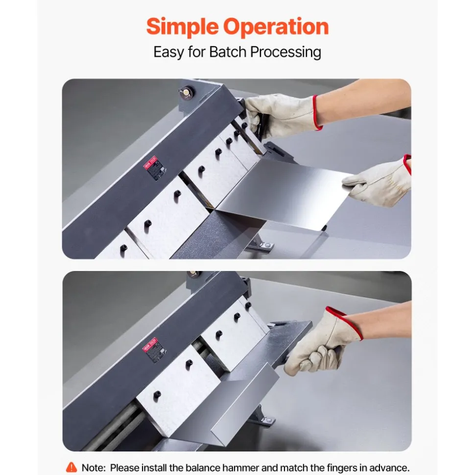 VEVOR Box and Pan Brake, 36 in Sheet Metal Bending Brake,16-Gauge Mild Steel Capacity, 0-135 Degree Adjustable, Metal Bender Machine with 6 Fingers, Heavy-Duty Aluminum Folder for Precise Bending