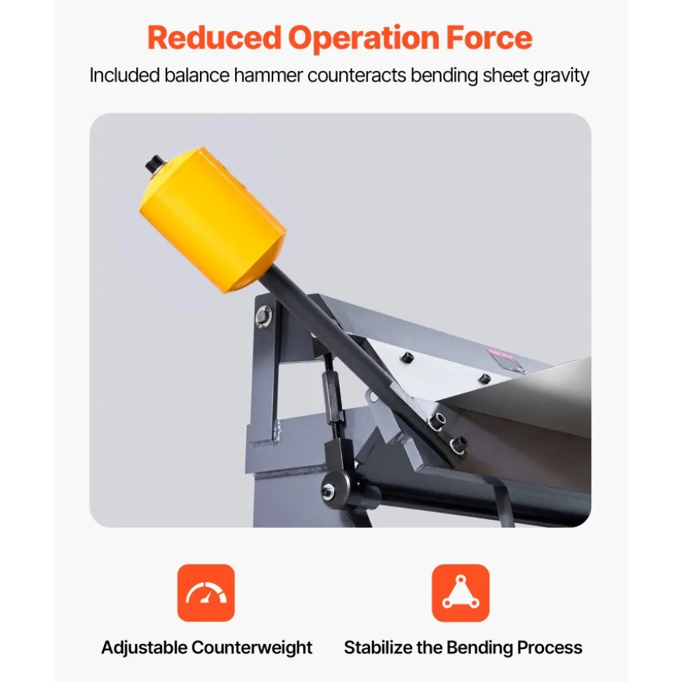VEVOR Box and Pan Brake, 36 in Sheet Metal Bending Brake,16-Gauge Mild Steel Capacity, 0-135 Degree Adjustable, Metal Bender Machine with 6 Fingers, Heavy-Duty Aluminum Folder for Precise Bending