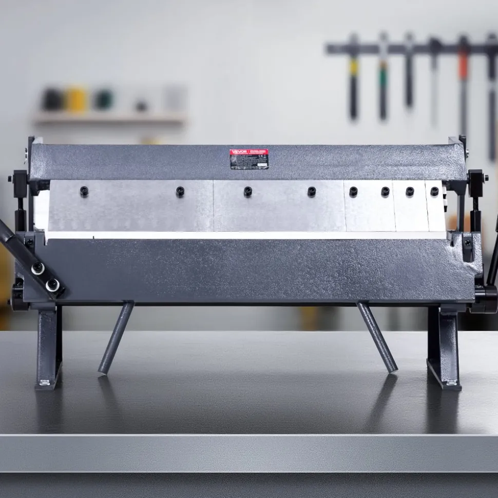 VEVOR Box and Pan Brake, 24 in Sheet Metal Bending Brake,16-Gauge Mild Steel Capacity, 0-135 Degree Adjustable, Metal Bender Machine with 5 Fingers, Heavy-Duty Aluminum Folder for Precise Bending