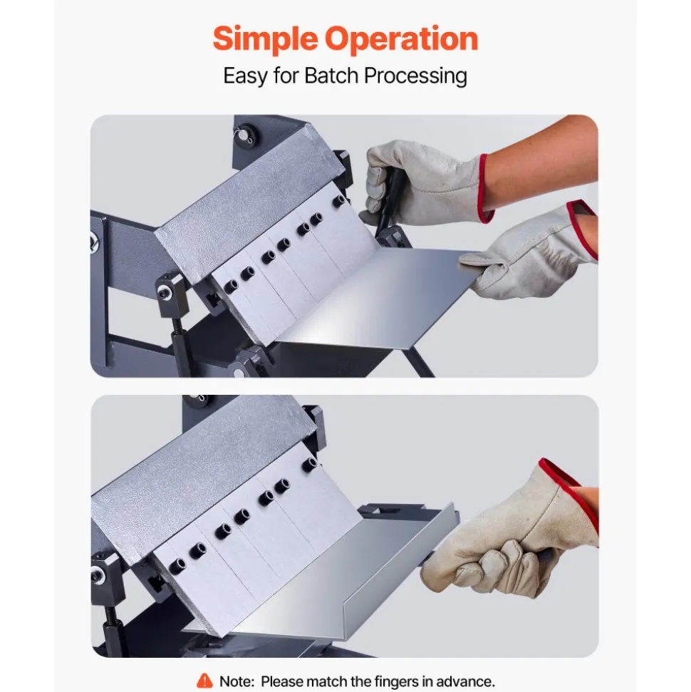 VEVOR Box and Pan Brake, 12 in Sheet Metal Bending Brake, 20-Gauge Mild Steel Capacity, 0-135 Degree Adjustable, Metal Bender Machine with 5 Fingers, Heavy-Duty Aluminum Folder for Precise Bending