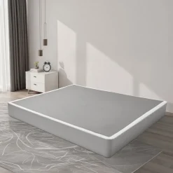 VEVOR Box Spring, King Size Bed Frame with Washable Fabric Cloth, Heavy Duty Metal Frame for King Bed, 9.1 in Mattress Foundation, 3500 lbs Max Weight Capacity, Easy Assembly, 79.1 x 75.8 x 9.1 in