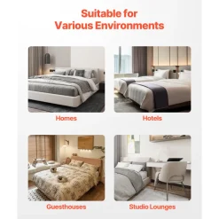 VEVOR Box Spring, Queen Size Bed Frame with Washable Fabric Cloth, Heavy Duty Metal Frame for Queen Bed, 4 in Mattress Foundation, 3500 lbs Max Weight Capacity, Easy Assembly, 79.1 L x 59.4 W x 4 H in