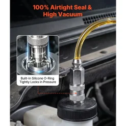 VEVOR Brake Bleeder Kit, 3L Manual Brake Fluid Bleeding Kit with 1L Waste Bottle & 5 Master Cylinder Adapters, One-Person Professional Brake Fluid Pressure Bleeder for Most Vehicles