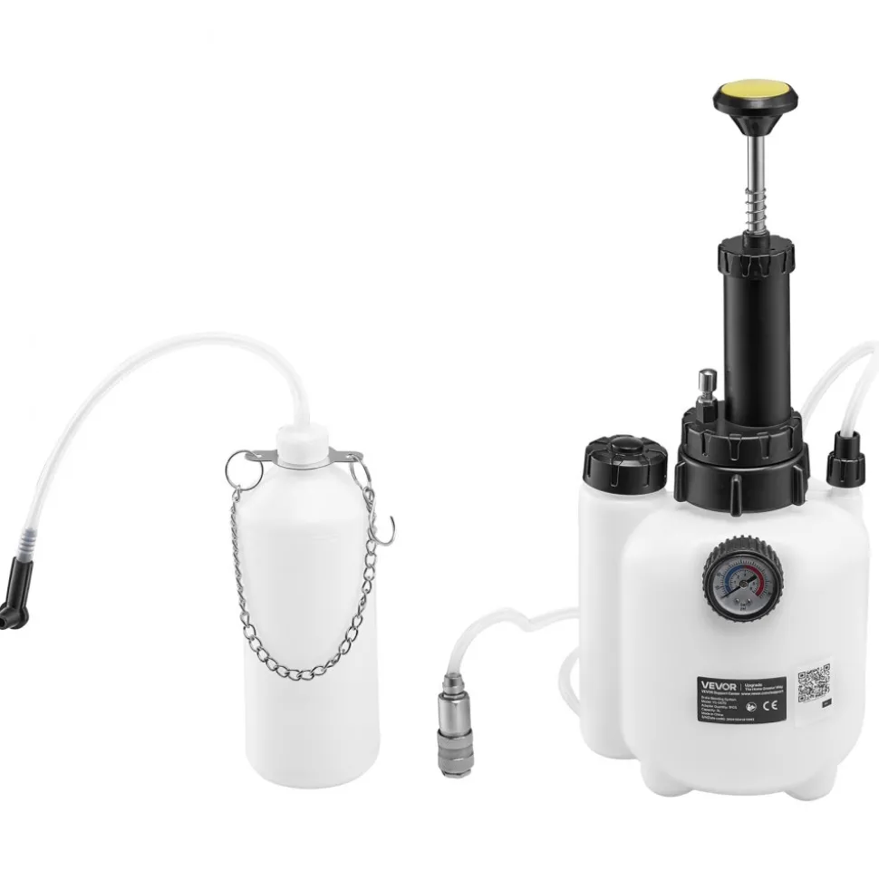 VEVOR Brake Bleeder Kit, 3L Manual Brake Fluid Bleeding Kit with 1L Waste Bottle & 4 Master Cylinder Adapters, One-Person Professional Brake Fluid Pressure Bleeder for Most Vehicles