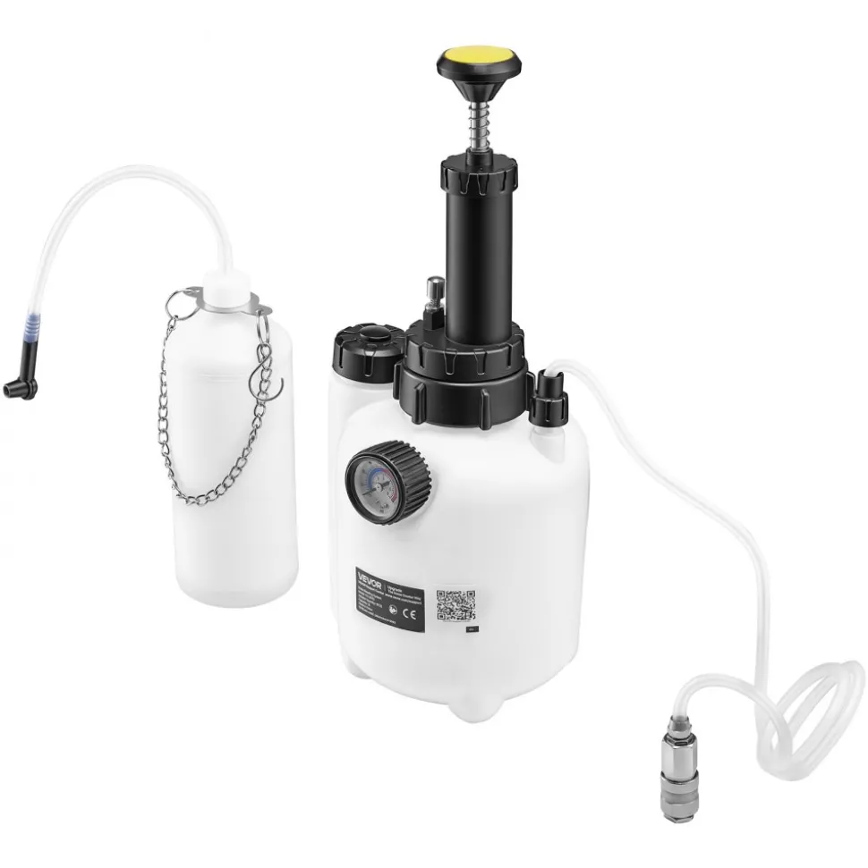 VEVOR Brake Bleeder Kit, 3L Manual Brake Fluid Bleeding Kit with 1L Waste Bottle & 4 Master Cylinder Adapters, One-Person Professional Brake Fluid Pressure Bleeder for Most Vehicles