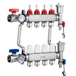 VEVOR 4-Branch Radiant Heat Manifold, 1/2