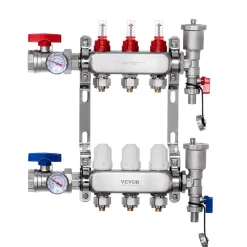 VEVOR 3-Branch Radiant Heat Manifold, 1/2