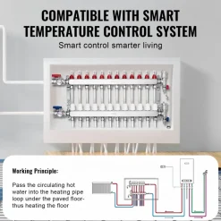 VEVOR 12-Branch Radiant Heat Manifold, 1/2
