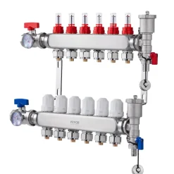 VEVOR 6-Branch Radiant Heat Manifold, 1/2