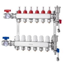 VEVOR 6-Branch Radiant Heat Manifold, 1/2