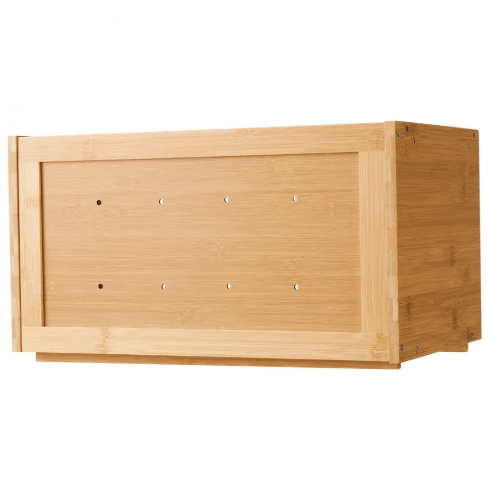 VEVOR Bread Box for Kitchen Counter, Large Capacity Bamboo Bread Storage Container, Farmhouse Wooden Breadbox Organizer for Homemade Bread, Storage Holder Bin with Acrylic Wavy Door Panel, Natural