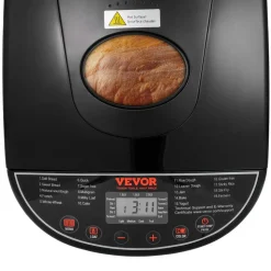 VEVOR Bread Maker, 19-in-1 2LB Dough Machine, Nonstick Ceramic Pan Automatic Breadmaker with Gluten Free Setting, Whole Wheat Bread Making, Digital, Programmable, 3 Loaf Sizes, 3 Crust Colors
