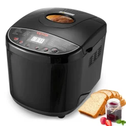VEVOR Bread Maker, 19-in-1 2LB Dough Machine, Nonstick Ceramic Pan Automatic Breadmaker with Gluten Free Setting, Whole Wheat Bread Making, Digital, Programmable, 3 Loaf Sizes, 3 Crust Colors