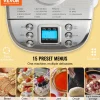 VEVOR Bread Maker, 15-in-1 3LB Dough Machine, Nonstick Ceramic Pan Automatic Breadmaker with Gluten Free Setting, Whole Wheat Bread Making, Digital, Programmable, 3 Loaf Sizes, 3 Crust Colors, White