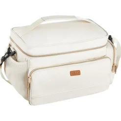 VEVOR Breast Pump Bag, Breast Feeding Bag with Ice Pack, Fits for S1/S2, Pumping Accessories & Breastmilk Storage, Portable Pump Carrying Case for Work, Travel and Family Use, Grey