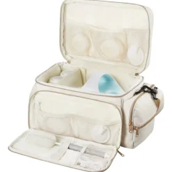 VEVOR Breast Pump Bag, Breast Feeding Bag with Ice Pack, Fits for S1/S2, Pumping Accessories & Breastmilk Storage, Portable Pump Carrying Case for Work, Travel and Family Use, Grey