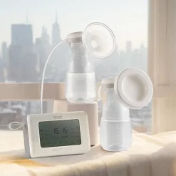 VEVOR Breast Pump, Single/Double Adjustable Electric Breast Pumps, 4 Modes & 9/15 Levels, Reciprocating Piston Pumps, 4000mAH Anti-Backflow Breastfeeding Pump with 300mmHg High Suction, 18/22mm Flange