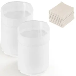 VEVOR Brew Bags, 2 PCS Food Grade Nylon Material Grain Bag, 10 PCS Natural Cotton-Linen Hop Bag, Easy to Clean, Reusable & Ultra-Fine Mesh Home Brewing Bags, Only for Our Automatic Beer Brewer