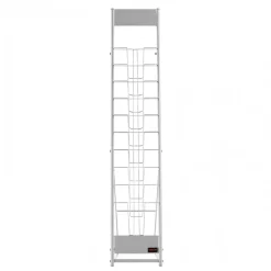 VEVOR Brochure Display Rack, 10 Pockets Magazine Literature Display Stand, Portable Floor Standing Magazine Rack, Metal Newspaper Catalog Holders for Shop, Exhibitions, Office, Trade Show, Silver