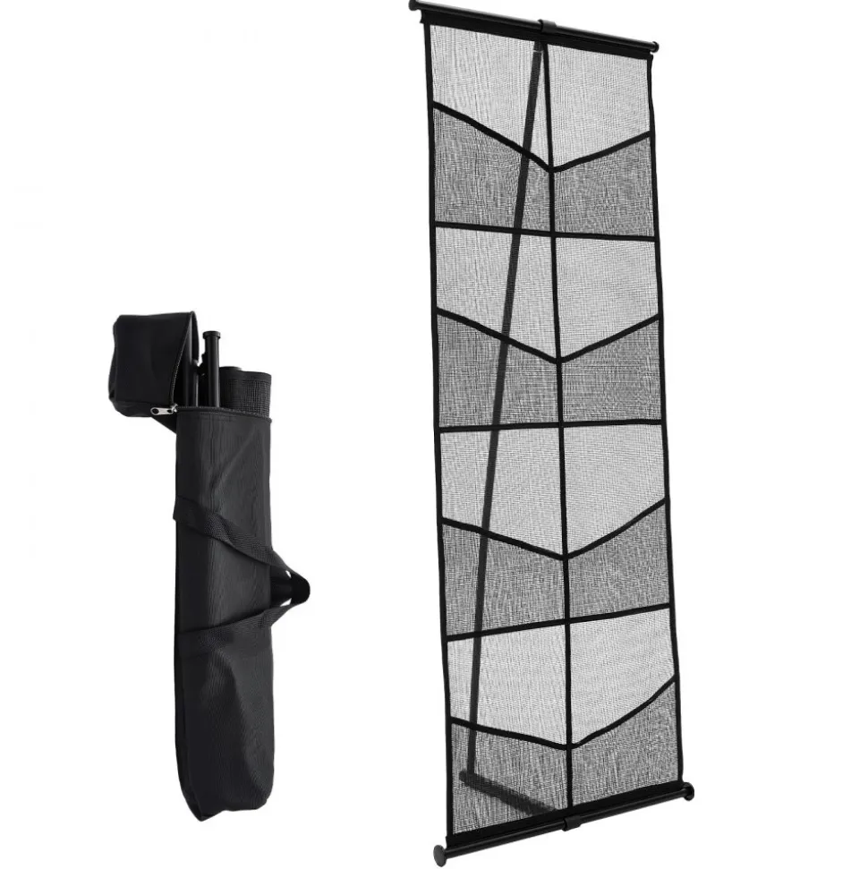 VEVOR Brochure Display Stand, 4-Tier 8 Pockets Mesh Literature Display Holder, Floor Standing Magazine Newspaper Catalog Rack, Lightweight and Portable with Carrying Bag for Shop Exhibitions Office