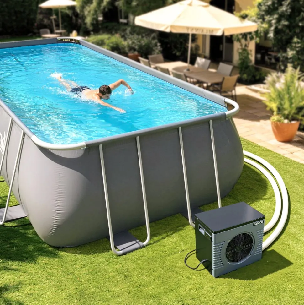 VEVOR 14710 BTU Pool Heat Pump, Electric Pool Heater for Above Ground Up to 3962 Gallons, Max COP 5.13, Heating & Cooling Dual Mode, Low Noise Smart Inverter Compressor, GFCI Protection for Swimming