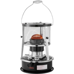 VEVOR 9000 BTU Portable Kerosene Heater & Stove, 2 in 1 Non-Electric Indoor Outdoor Heater with Adjustable Height & Flame & Easy Storage,for Camping, Hunting, Cooking, Home, Garage, Black