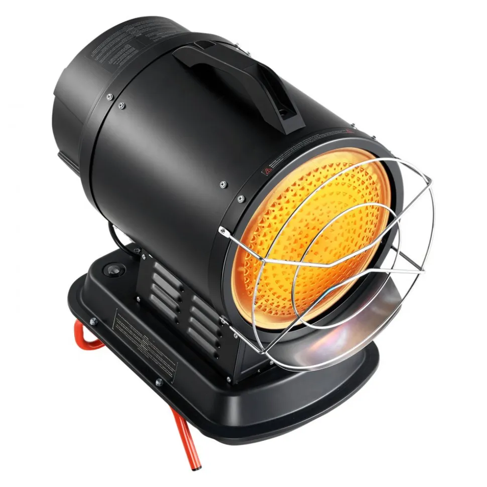 VEVOR 70000 BTU Radiant Kerosene Diesel Heater, Portable Industrial Space Heater with Adjustable Temp & Handle, Ideal for Jobsite/Garage/Warehouse/Workshop Construction Heating,Black