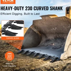 VEVOR Bucket Tooth Bar, 53'', Heavy Duty Tractor Bucket Teeth Bar for Sub-Compact Tractor Loader, 4560 lbs Load-Bearing Capacity, Fits Bucket Cutting Edges Sized 1/2