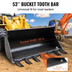 VEVOR Bucket Tooth Bar, 53'', Heavy Duty Tractor Bucket Teeth Bar for Sub-Compact Tractor Loader, 4560 lbs Load-Bearing Capacity, Fits Bucket Cutting Edges Sized 1/2