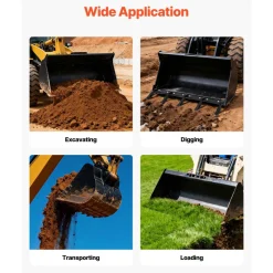 VEVOR Bucket Tooth Bar, 46 in Heavy Duty 5 Teeth Tractor Bucket Bar for Loader Tractor Loader Skidsteer, 4560 lbs Load Capacity, Bolt On Teeth Bars for Buckets Protection Efficient & Soil Excavation