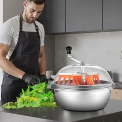 VEVOR Bud Leaf Bowl Trimmer, 19 in Manual Bud Trimmer, with Sharp Stainless Steel Blades, Visual Cutting, Wet & Dry Hydroponic Cutting Machine, Twisted Spin Cut for Plants Leaves Buds Flowers