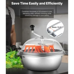 VEVOR Bud Leaf Bowl Trimmer, 19 in Manual Bud Trimmer, with Sharp Stainless Steel Blades, Visual Cutting, Wet & Dry Hydroponic Cutting Machine, Twisted Spin Cut for Plants Leaves Buds Flowers