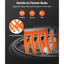 VEVOR Bud Leaf Bowl Trimmer, 24 in Manual Bud Trimmer, with Sharp Stainless Steel Blades, Visual Cutting, Wet & Dry Hydroponic Cutting Machine, Twisted Spin Cut for Plants Leaves Buds Flowers