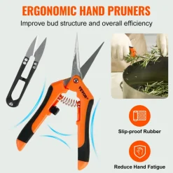 VEVOR Bud Leaf Trimmer, 16 inch Stainless Steel Manual Bud Trimmer Machine, with Clear PET Cover for Visual Cutting, Hand Pruners Included, for Cutting Leaves, Buds, Flowers, Hydroponic Plants