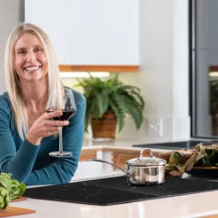 VEVOR Built in Electric Stove Top, 23.2 x 20.5 inch 4 Burners, 240V Glass Radiant Cooktop with Sensor Touch Control, Timer & Child Lock Included, 9 Power Levels for Simmer Steam Slow Cook Fry