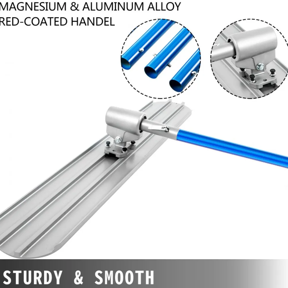 VEVOR Bull Float Magnesium Concrete Float 48 x 8" Round End Concrete Float Tool Cement Tool Bull Concrete Kit Bull Float with 4 Float Handle Bull Float Bracket Concrete Tools Finishing Bull Float