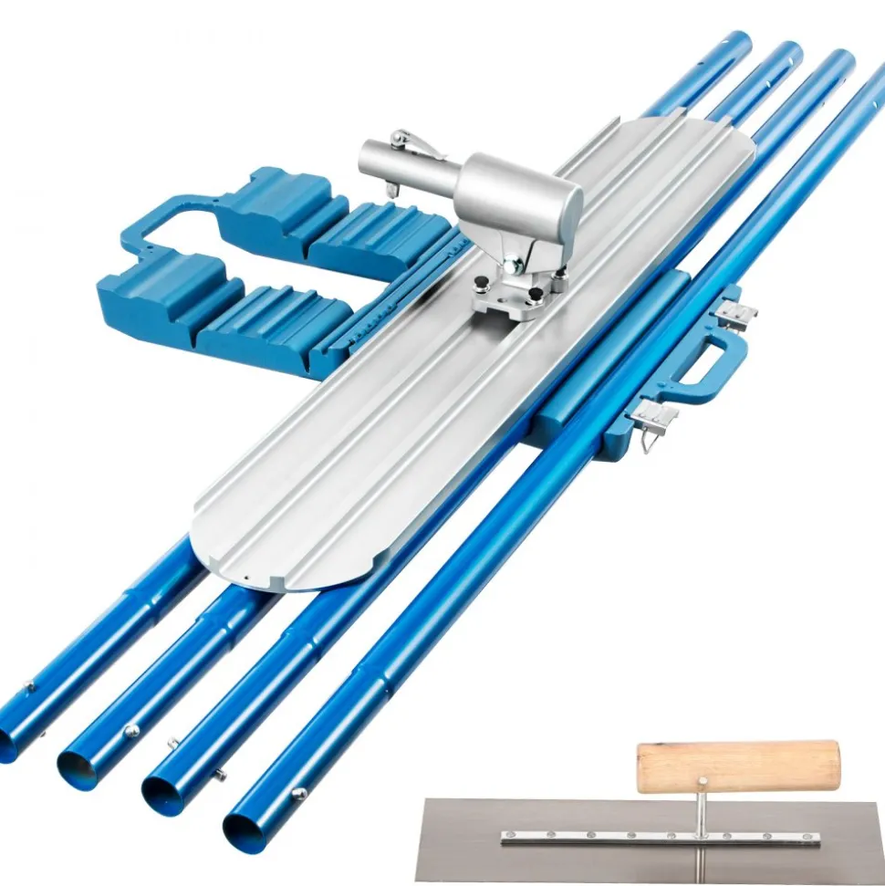 VEVOR Bull Float Magnesium Concrete Float 48 x 8" Round End Concrete Float Tool Cement Tool Bull Concrete Kit Bull Float with 4 Float Handle Bull Float Bracket Concrete Tools Finishing Bull Float