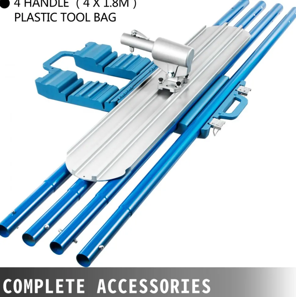 VEVOR Bull Float Magnesium Concrete Float 48 x 8" Round End Concrete Float Tool Cement Tool Bull Concrete Kit Bull Float with 4 Float Handle Bull Float Bracket Concrete Tools Finishing Bull Float