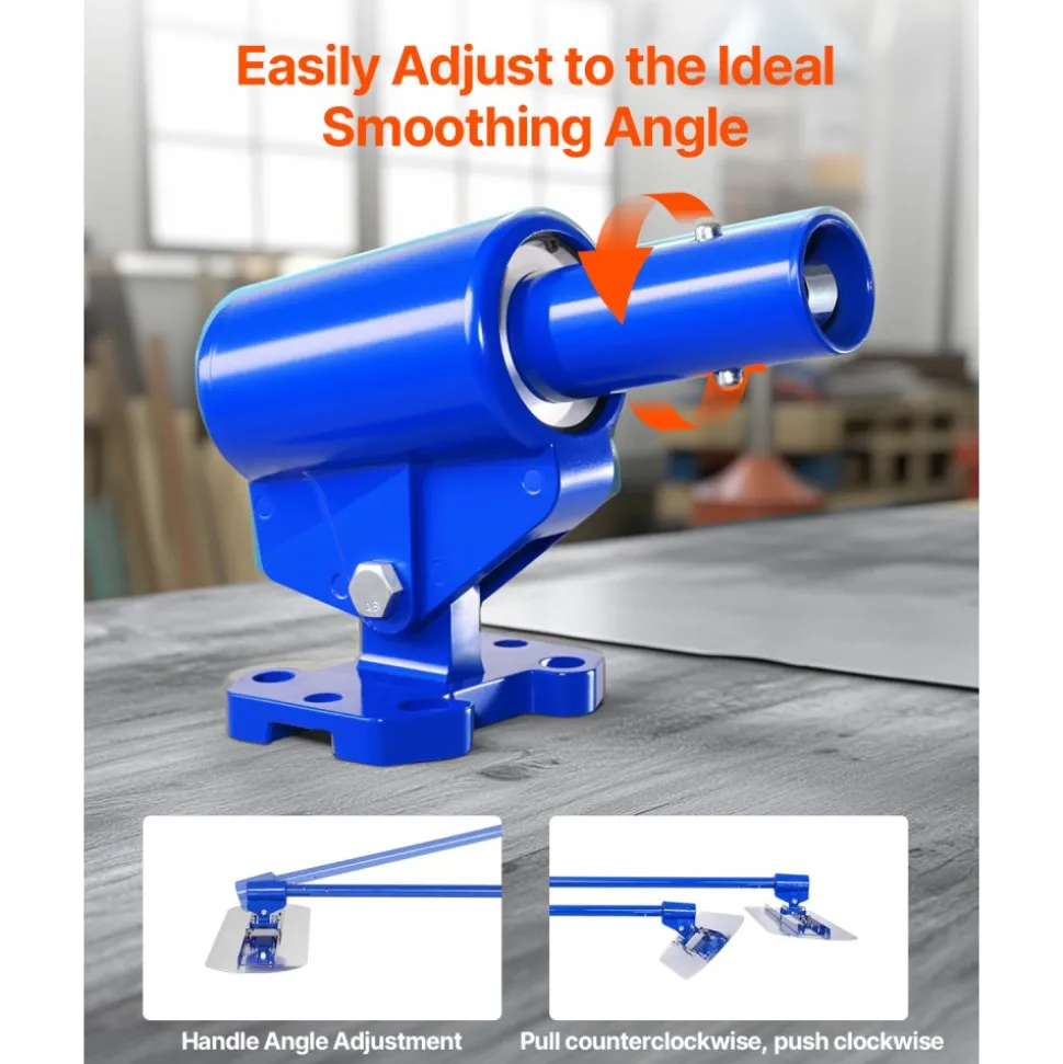 VEVOR Bull Float Magnesium Concrete Float, 47.24 x 11.8 Inch Round End Concrete Float Tool with 4 Aluminum Alloy Replaceable Handles, Cement Finishing Float for Various Industrial Applications