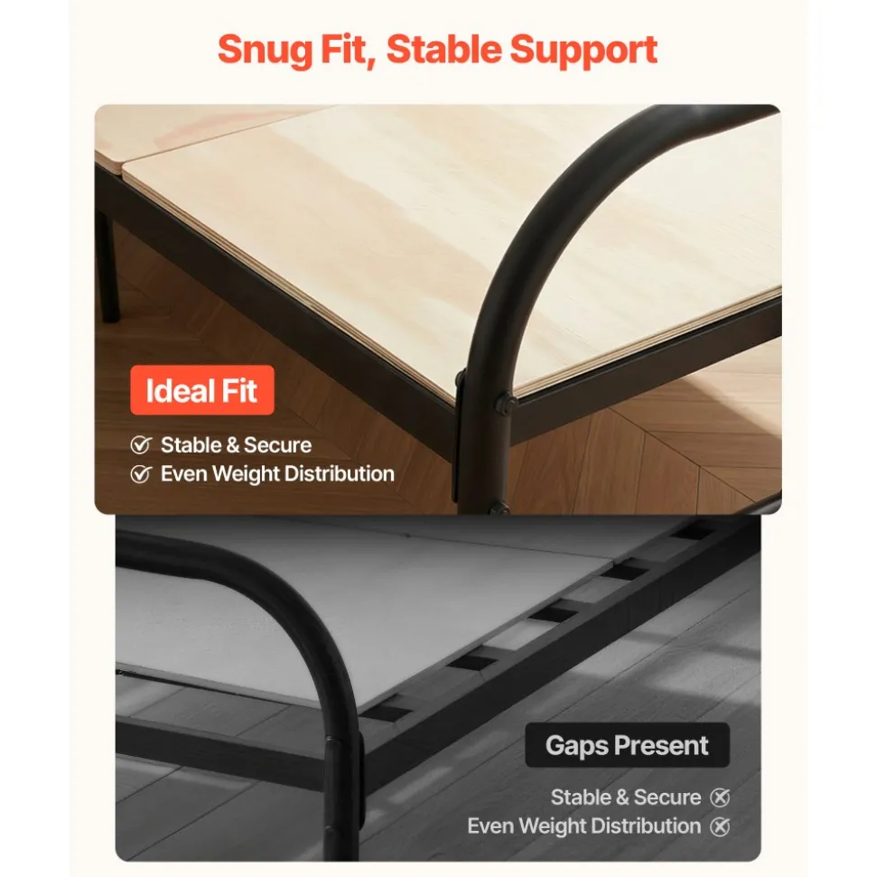 VEVOR Bunkie Board, Cal King 69.7 x 81.9 in, Foldable Bed Board Under Mattress with Nylon Webbing, Plywood, Rounded Edges, Anti-Sag Design for Metal Frames, Sleeper Sofas, Platform and Bunk Beds