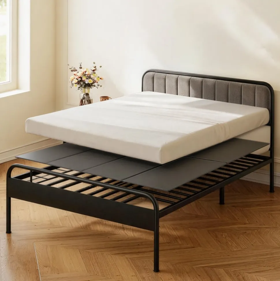 VEVOR Bunkie Board, King Size 80.3 x 75.9 in, Foldable Bed Board Under Mattress with Hook-and-Loop Straps, PP Core with 600D Oxford Fabric, Anti-Sag for Metal Frames, Bunk Beds, and Sleeper Sofas