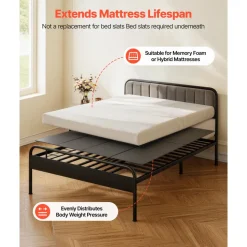 VEVOR Bunkie Board, King Size 80.3 x 75.9 in, Foldable Bed Board Under Mattress with Hook-and-Loop Straps, PP Core with 600D Oxford Fabric, Anti-Sag for Metal Frames, Bunk Beds, and Sleeper Sofas