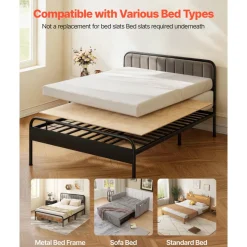 VEVOR Bunkie Board, King Size 76.8 x 70.1 in, Foldable Bed Board Under Mattress with Nylon Webbing, Plywood, Rounded Edges, Anti-Sag Design for Metal Frames, Sleeper Sofas, Platform and Bunk Beds
