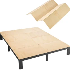 VEVOR Bunkie Board, King Size 76.8 x 70.1 in, Foldable Bed Board Under Mattress with Nylon Webbing, Plywood, Rounded Edges, Anti-Sag Design for Metal Frames, Sleeper Sofas, Platform and Bunk Beds