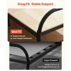 VEVOR Bunkie Board, King Size 76.8 x 70.1 in, Foldable Bed Board Under Mattress with Nylon Webbing, Plywood, Rounded Edges, Anti-Sag Design for Metal Frames, Sleeper Sofas, Platform and Bunk Beds