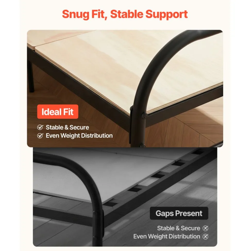 VEVOR Bunkie Board, Queen Size 76.8 x 58.3 in, Foldable Bed Board Under Mattress with Nylon Webbing, Plywood, Rounded Edges, Anti-Sag Design for Metal Frames, Sleeper Sofas, Platform and Bunk Beds