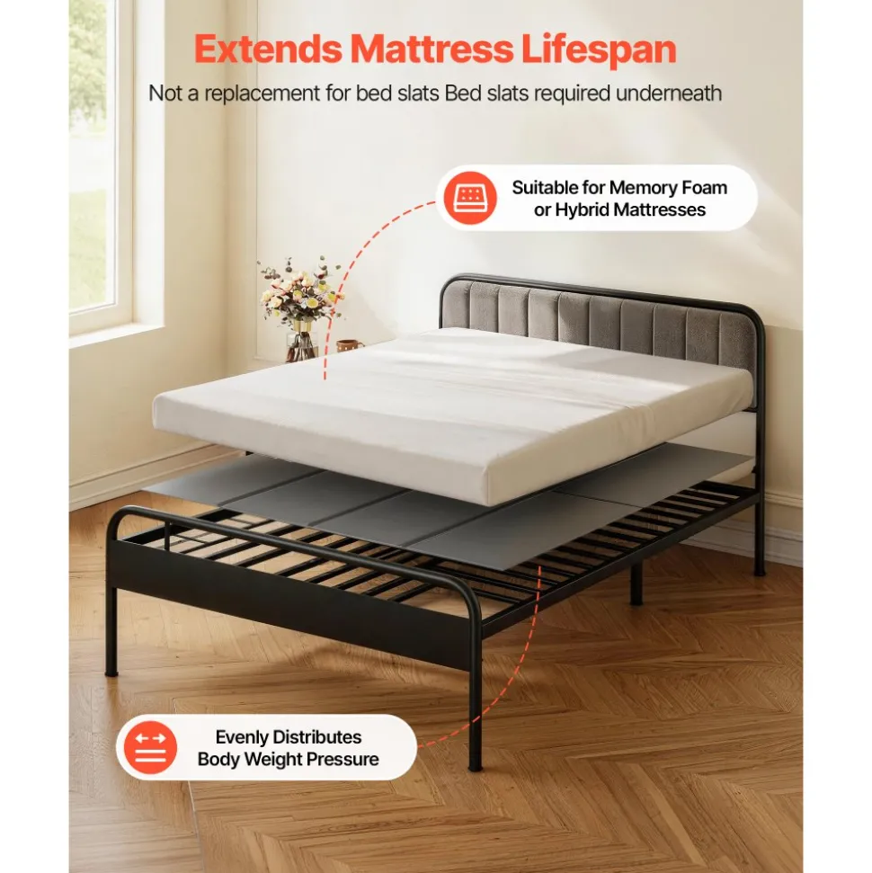 VEVOR Bunkie Board, Queen Size 80.3 x 60.2 in, Foldable Bed Board Under Mattress with Hook-and-Loop Straps, PP Core with 600D Oxford Fabric, Anti-Sag for Metal Frames, Bunk Beds, and Sleeper Sofas