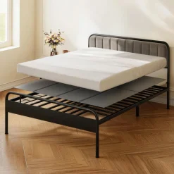 VEVOR Bunkie Board, Queen Size 80.3 x 60.2 in, Foldable Bed Board Under Mattress with Hook-and-Loop Straps, PP Core with 600D Oxford Fabric, Anti-Sag for Metal Frames, Bunk Beds, and Sleeper Sofas