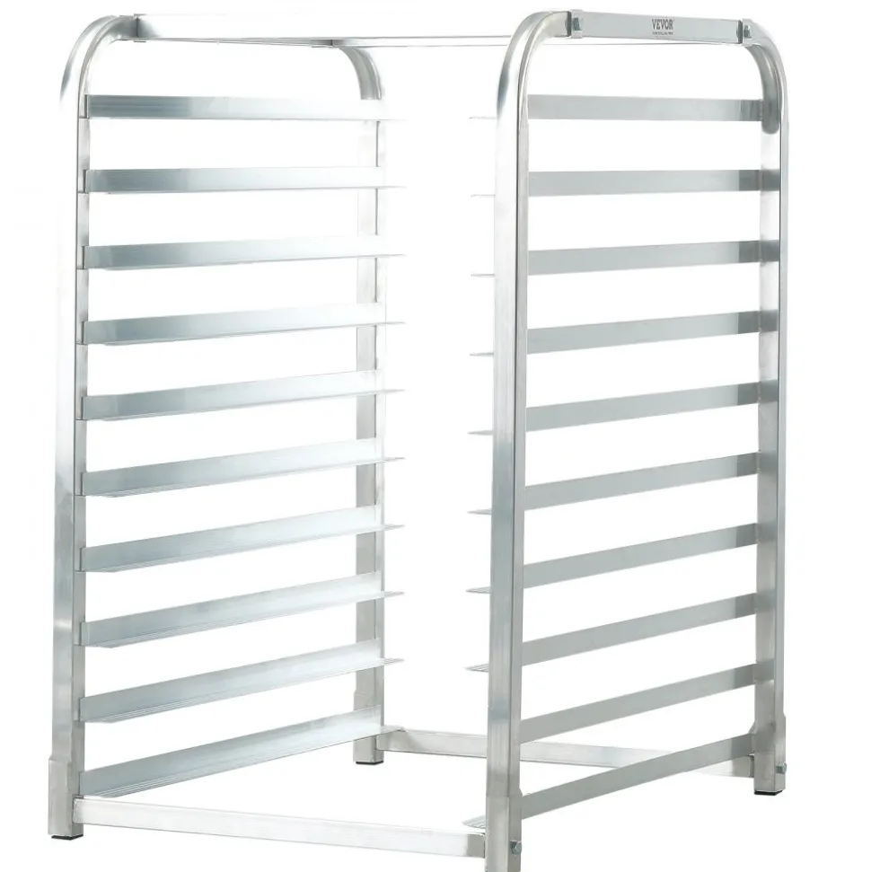 VEVOR Bun Pan Rack, 10-Tier Commercial Bakery Racks with Brake Wheels, Aluminum Racking Trolley Storage for Half & Full Sheet, Speed Rack For Kitchen Home, Bread Baking Equipment, 26"L x 20.3"W x 39"H